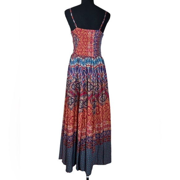 Moon Orchid Boho embroidered Maxi Dress Corset Top full skirt Flowy Bohemian  XS - Picture 2 of 12